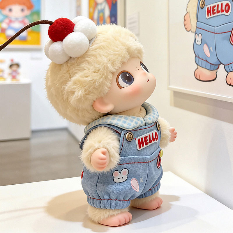 仅娃衣】适用于DIMOO新生日记系列15cm搪胶玩偶娃衣牛仔背带裤装3-26Doll Clothes Only】Suitable for DIMOO Newborn Diary Series 15cm