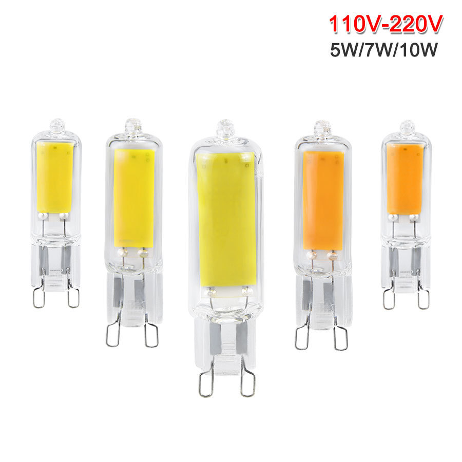 G9 แก้ว COB แสงซิลิโคน LED G9 หลอดไฟ 220V ตู้เย็น G9 เทียนข้าวโพด 5W 7W10W OYKX