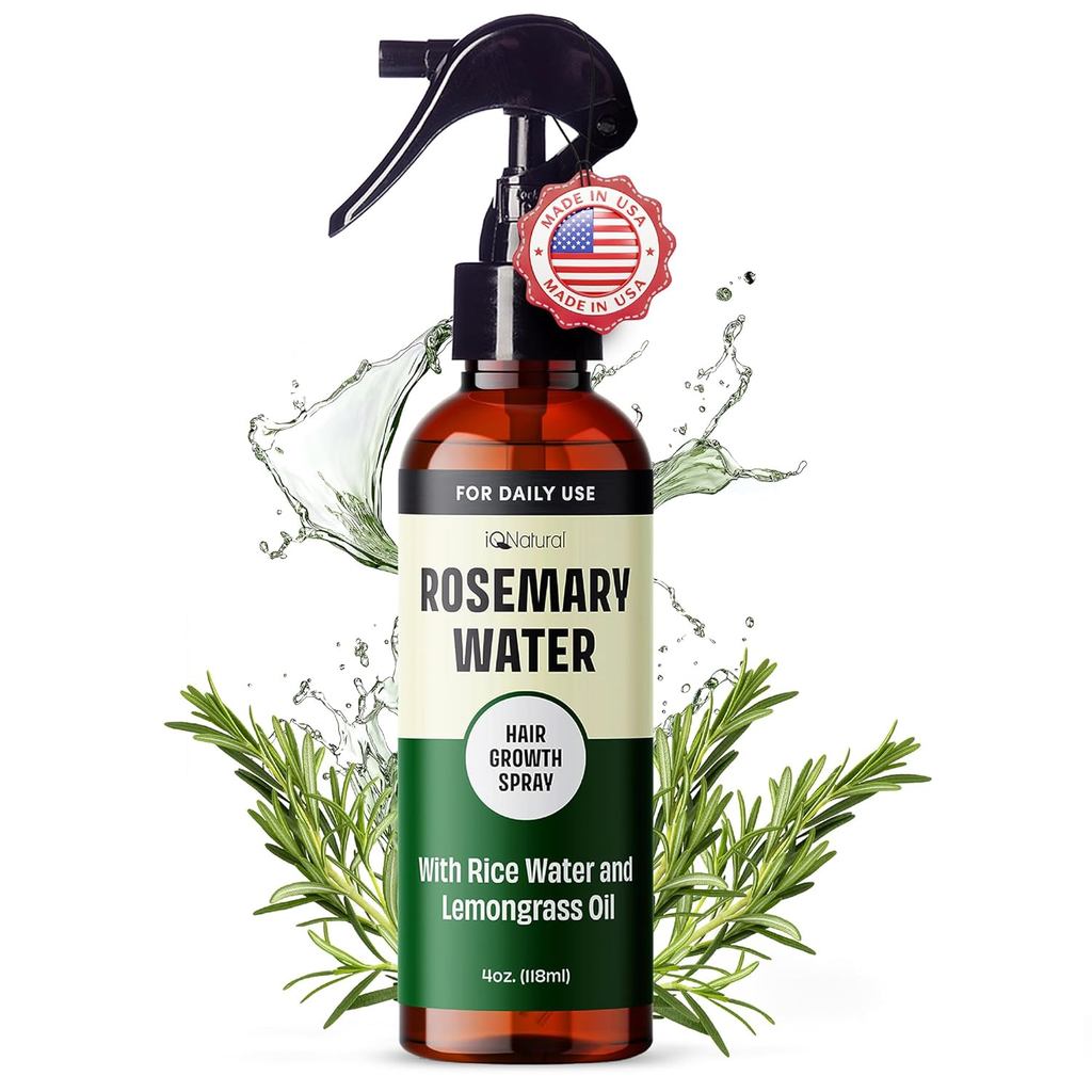 IQNATURAL Rosemary Water Spray for Hair Growth - Made in the USA - Rosemary Spray for Hair, Root Enh
