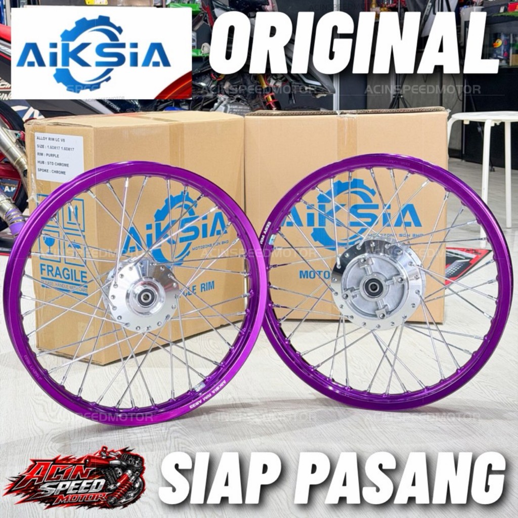 (ชุดเต็ม) AIK ASIA ALLOY RIM AS33 Y15 Y16 LC135 V8 LC4S NVX V1-V3 ขอบโลหะผสม Aik Asia 1.4 / 1.6 x17 