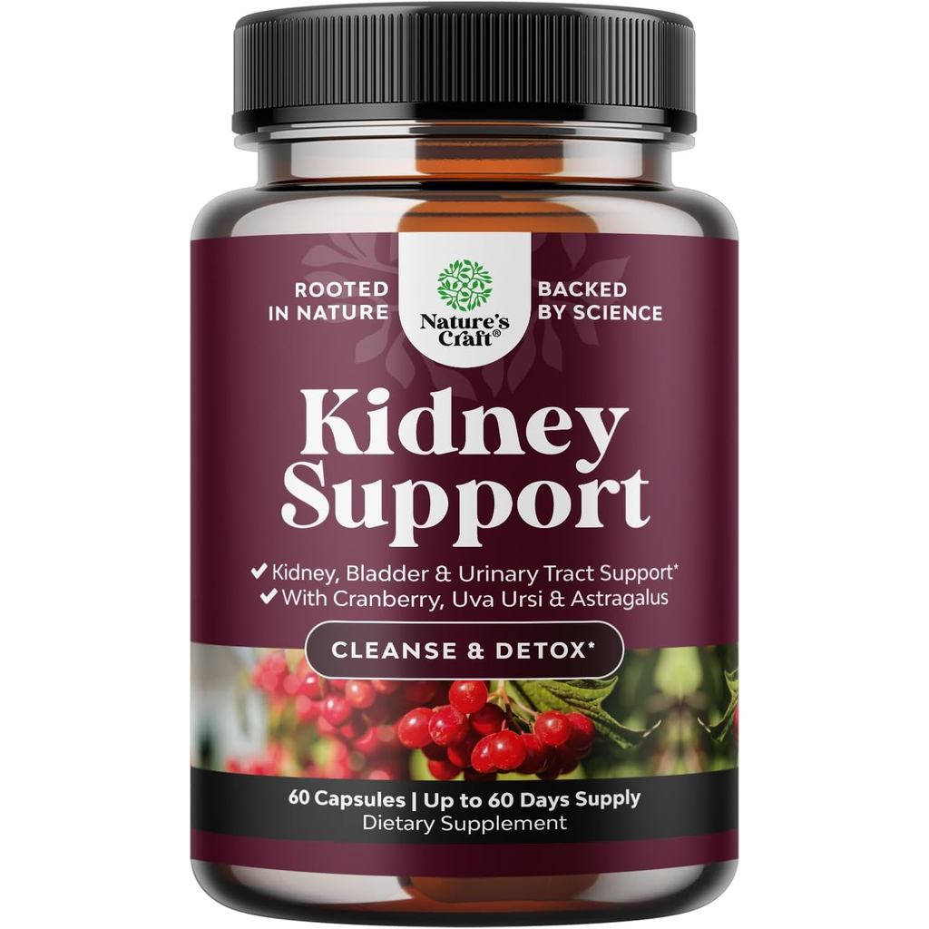 Advanced Kidney Support - Kidney Cleanse & Repair แคปซูลสารสกัดจากแครนเบอร์รี่พร้อม Uva Ursi, Stingi