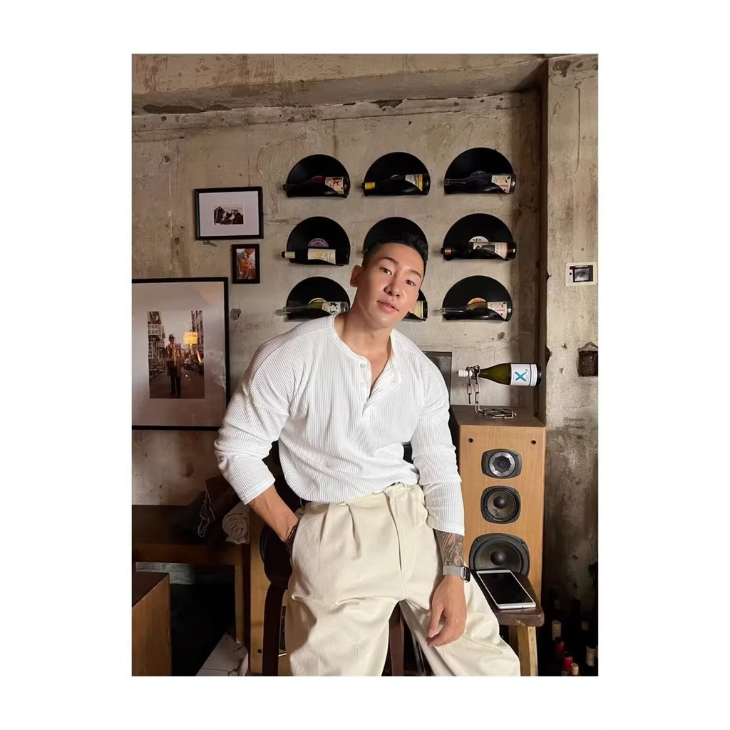 เสื้อยืดวาฟเฟิลคอปก American Henry แขนยาว ใหม่ ราคา ถูกที่สุด ดีลบีเคเค แกลเลอรีภาพที่ 5