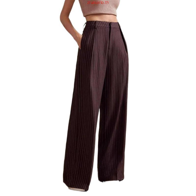 NORMAL.DAY BAGGY TROUSERS V.2 (ลายริ้ว)กางเกงทรงกระบอกใหญ่ ผู้ชาย ผ้าหนานุ่ม ยับยากรีดง่าย อยู่ทรงมี