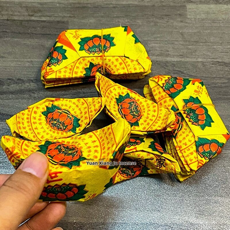 Jile Yuanbao ใบบัวกึ่งสําเร็จรูปทองและเงินกระดาษเงินสําหรับบูชาบรรพบุรุษและงานฝีมือการพิมพ์