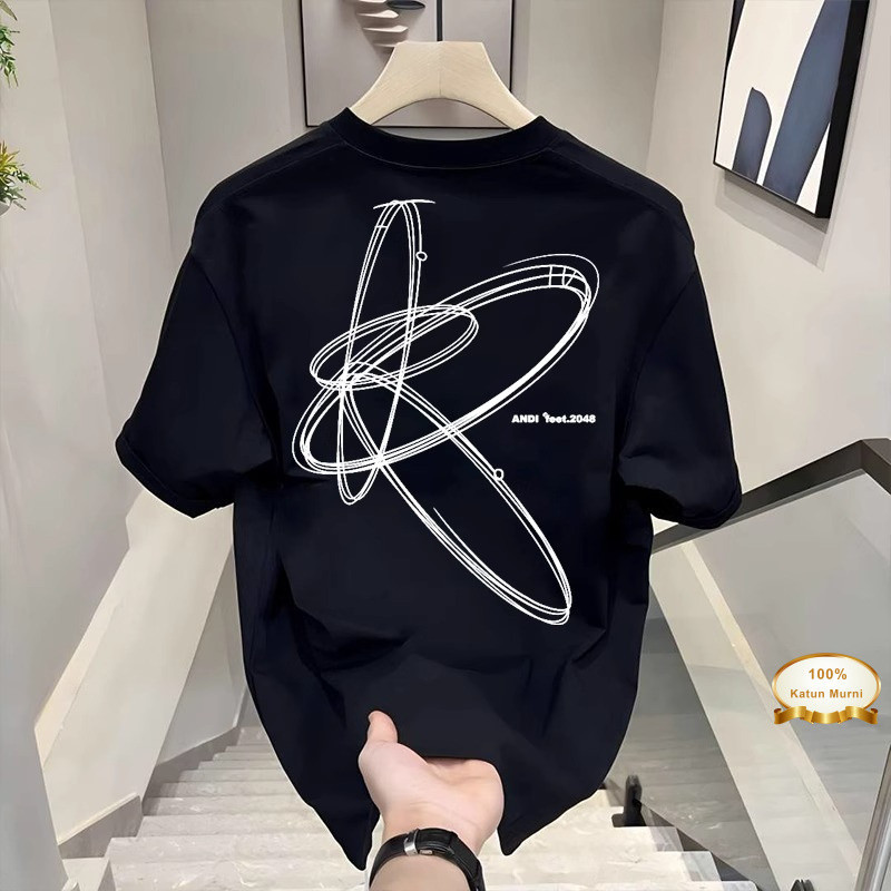 COD[COD] Kaos Streetwear Pria Katun Premium 300GSM - Sablon Edgy + Diskon 50% Desain Oversize Unisex
