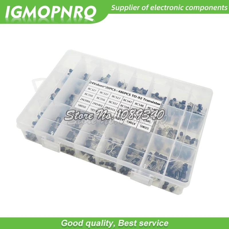 24 ค่า TO-92 ทรานซิสเตอร์ Assortment Assortment ชุดแต่ละ BC327 BC337 BC517 BC547 BC549 2N22 3906 390