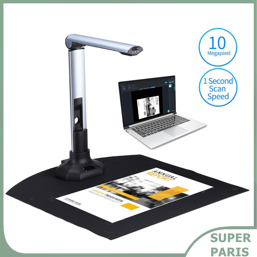 superparis เครื่องสแกนเอกสาร กล้อง A3 แบบพกพา 10MP HD พับได้ สำหรับตั๋วเงิน บัตรประชาชน หนังสือ นิตย