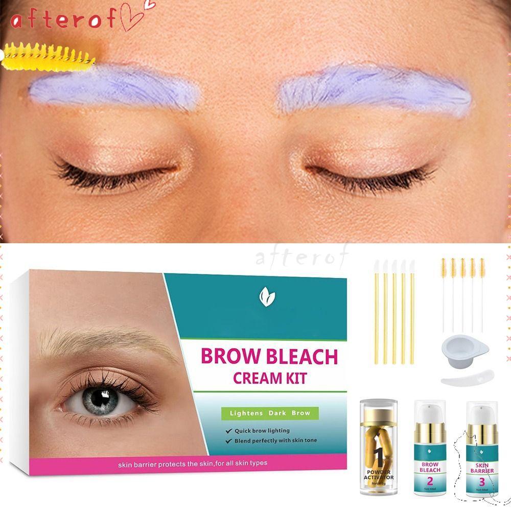 AFTEROF Brow Lightening Kit, Eyebrow Bleach 5 Applications Brow Bleach Kit, ใช้งานง่าย Quick No Drip