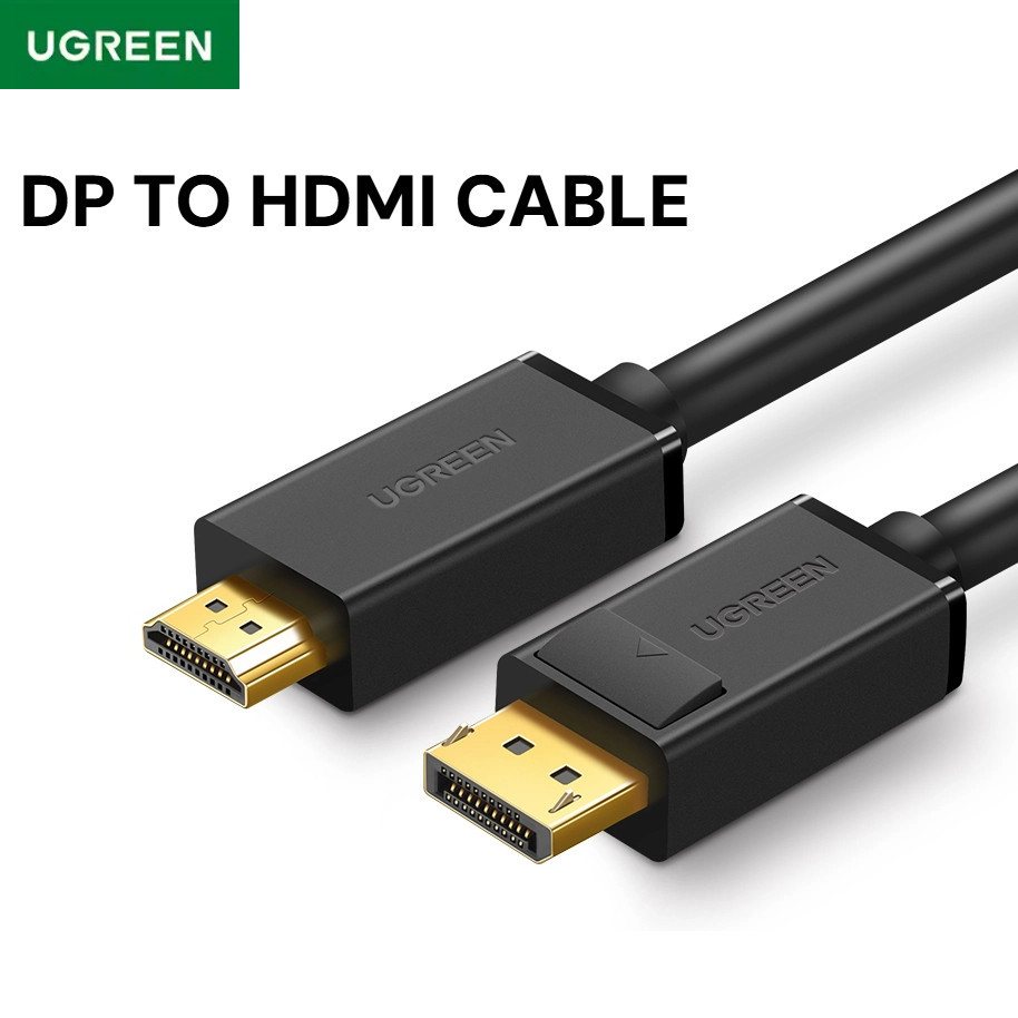 UGREEN สาย DP เป็น HDMI 4K Displayport เป็น HDMI Uni-Directional UHD DP เป็น HD-MI Connector สายแสดงผลวิดีโอ