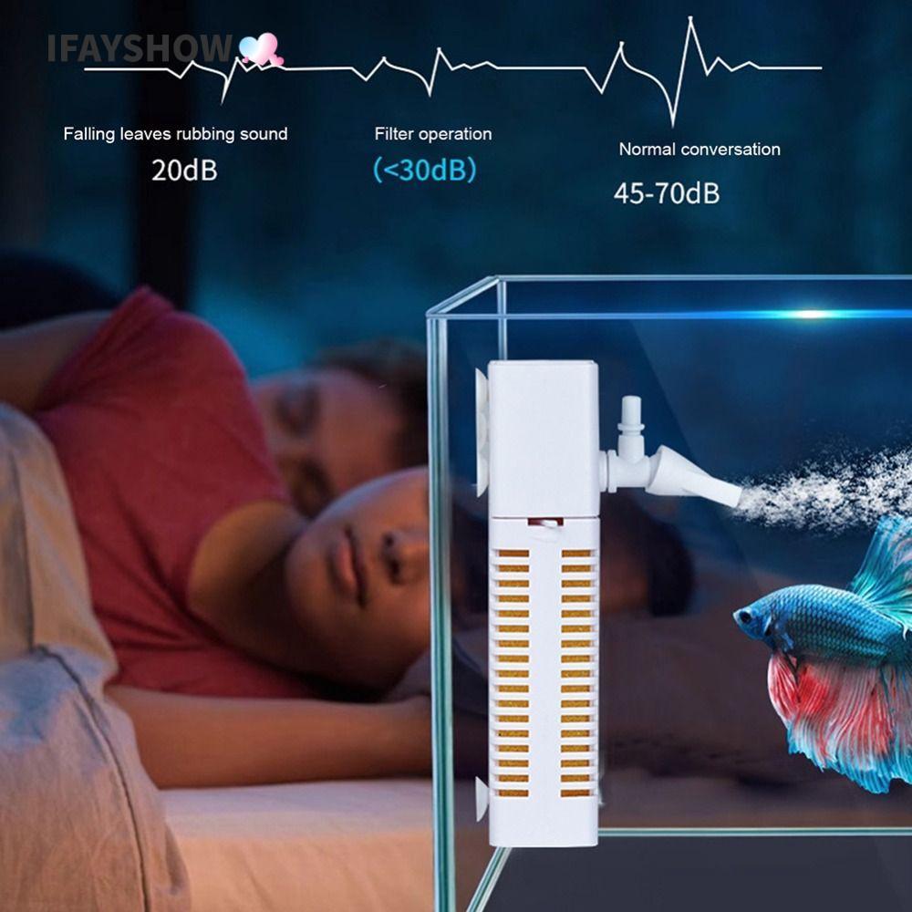 IFAYSHOW ตัวกรองตู้ปลา, ตัวกรองปั๊มน้ํา Silent 150L/H, พิพิธภัณฑ์สัตว์น้ําภายใน 0.6M 3.5W Oxygenation USB Filter