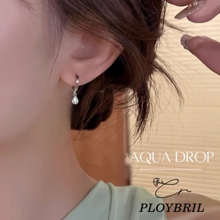 PLOYBRIL✨ต่างหูเงิน Tiny Drop ตุ้มหูเงิน ต่างหูแฟชั่น ต่างหูเพทายรูปหยดน้ำ ตุ้มหูเงิน ต่างหูเพชร E061