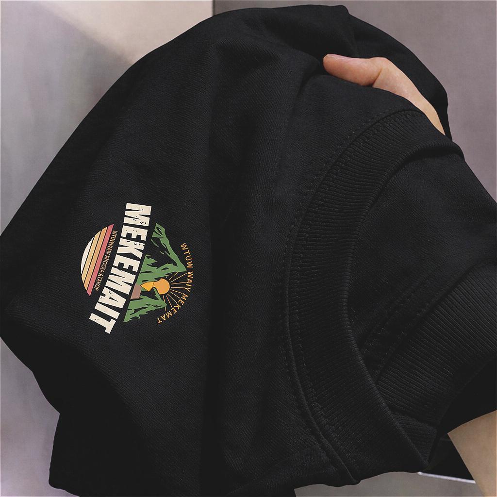 (ผ้าฝ้าย 100%)Luvoro oversize unisex เนื้อผ้านุ่มระบายแขนสั้น T-shirt สีดำและสีขาว เสื้อยืดทูโทน เสื้อยืดแขนสั้น C2835