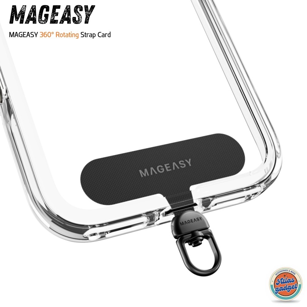 MAGEASY 360° Rotating Strap Card - แผ่นสำหรับคล้องสายคล้องโทรศัพท์มือถือ หมุนปรับมุมได้ 360°