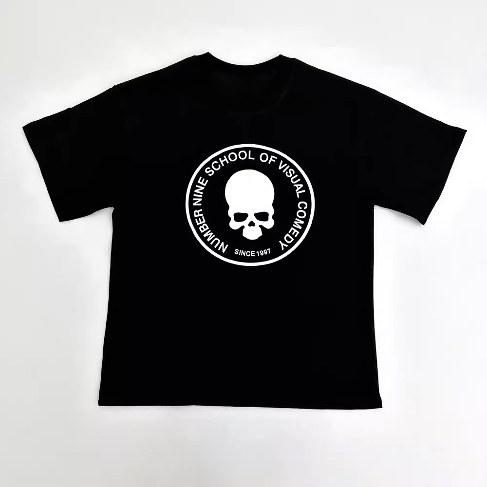 COD2024 หมายเลขเก้า 04S Skull พิมพ์ Y2K พิมพ์เสื้อยืดแขนสั้นผู้ชายและผู้หญิง Dark ยุโรปและอเมริกา To