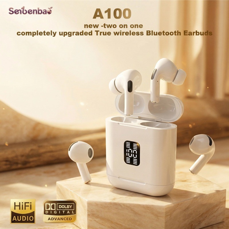 Senbenbao Air100 Pro หูฟังไร้สายใหม่ TWS หูฟังคู่อายุการใช้งานแบตเตอรี่ยาวนานกีฬาไร้สายที่แท้จริงสําหรับชุดหูฟังสําหรับเล่นเกม