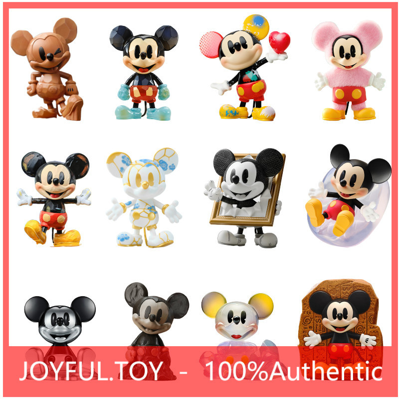 P POPMART Disney Mickey Creative Boundless Series รูปกล่องลึกลับเครื่องประดับของเล่น