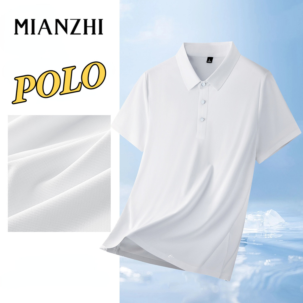 MIANZHI เสื้อโปโล คอปก เนื้อผ้าอย่างดี ผ้าไม่ยืด ดูแลง่ายใส่สบาย ไม่ต้องรีด ใส่ได้ทั้งชายและหญิงผ้าบ