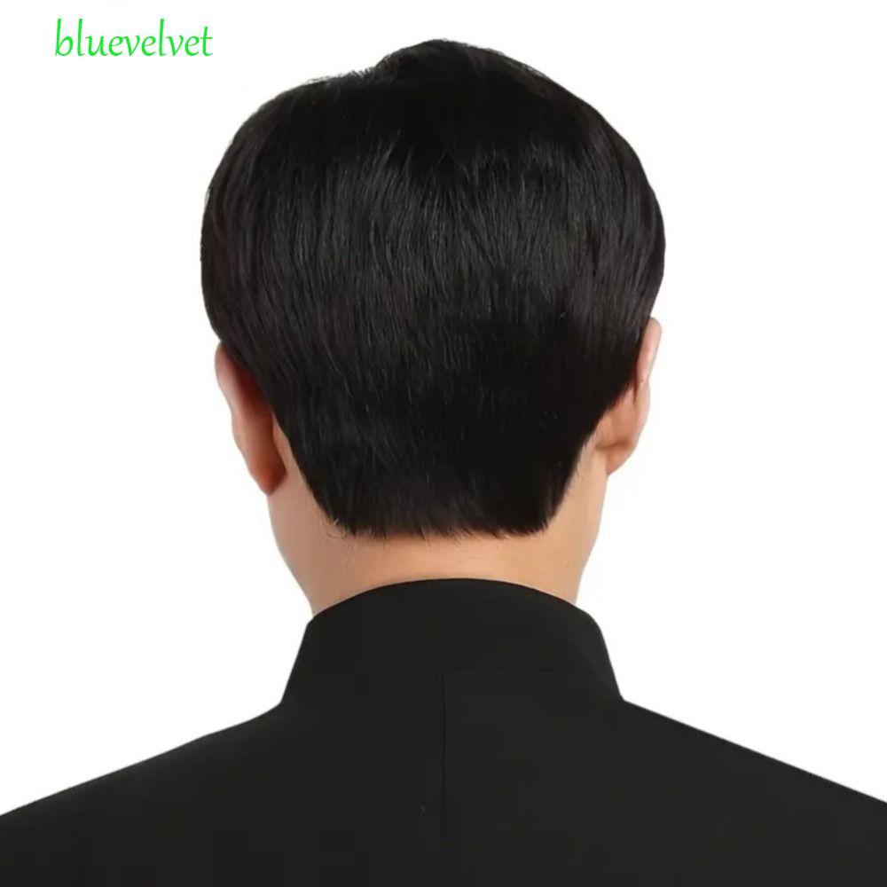 แสงสีฟ้าวิกผมชายหล่อ, ส่วนด้านข้างวัยกลางคนสั้นตรงวิกผม, ปลอมสังเคราะห์ผู้สูงอายุธรรมชาติผู้ชายสีน้ําตาลวิกผมทุกวันใช