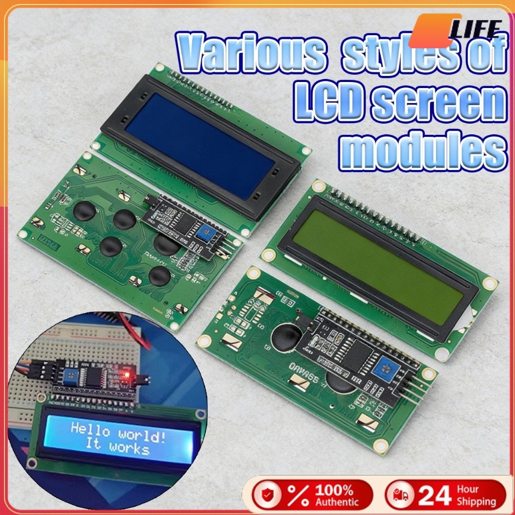 เก็บปลายทาง！1602A/2004A LCD หน้าจอแสดงผล โมดูลจอแสดงผล พร้อมIIC หน้าจอสีเขียว สีฟ้า อุปกรณ์เสริม