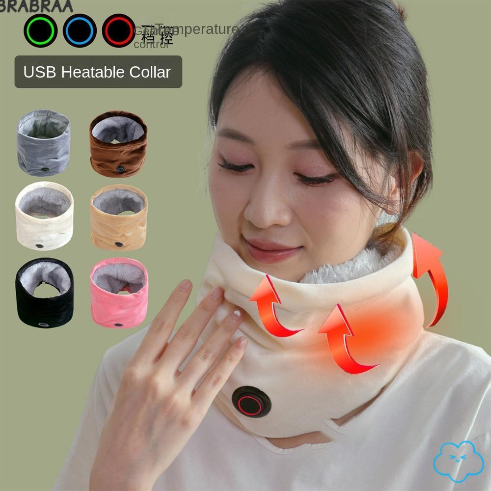 BRABRAA ผ้าพันคออุ่น, USB ชาร์จ USB เครื่องทําความร้อนฤดูหนาวคออุ่น, คอห่อแผ่นความร้อนคออุ่น