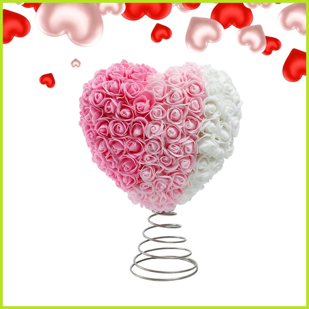 Valentine Tree Topper Rose Design เครื่องประดับวาเลนไทน์ Theme Heart Tree Topper สําหรับงานแต่งงานวั