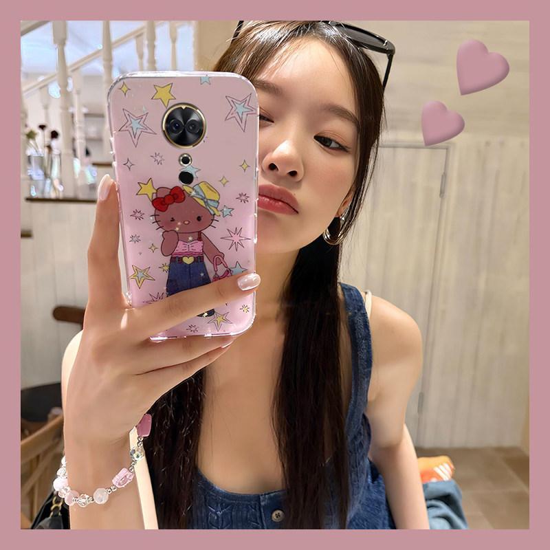 เหมาะสําหรับ Meitu v เคสโทรศัพท์ Meitu t การ์ตูน t star kt Cat ts พร้อมสร้อยข้อมือ m น่ารัก ms สีชมพ