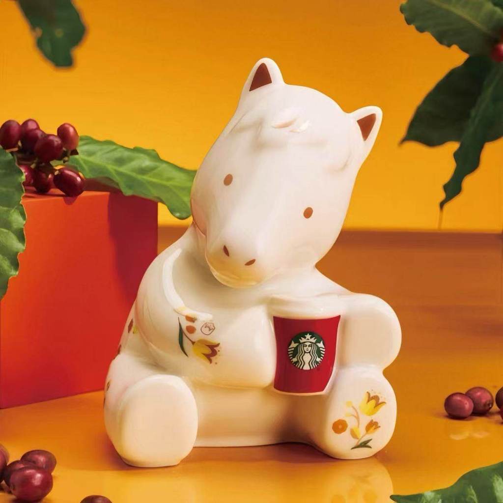 สตาร์บัคส์ถ้วย2026ตรุษจีนปีมีความสุขทันทีของม้าราศีแก้วเซรามิกฟางสแตนเลสที่มาพร้อมกับถ้วย - รูปที่ 2