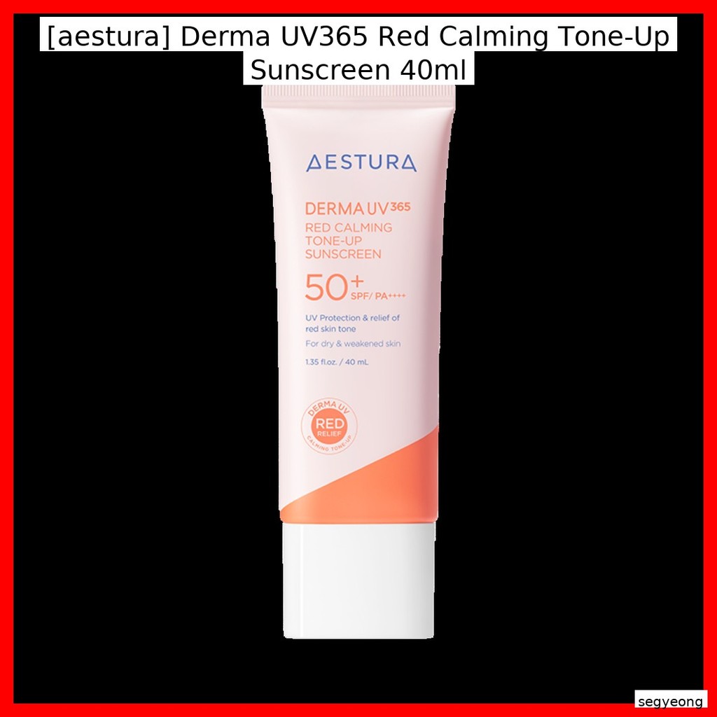 [aestura] Derma UV365 Red Calming Tone-Up Sunscreen 40ml / Calming, Tone-Up by segyong
