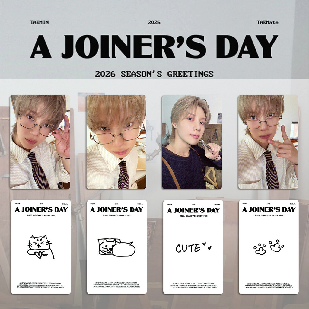 SHINee Combination Taemin 2026 ปฏิทินตั้งโต๊ะ Photocard Li Taemin A Joiner Day Photocard ปฏิทินตั้งโ