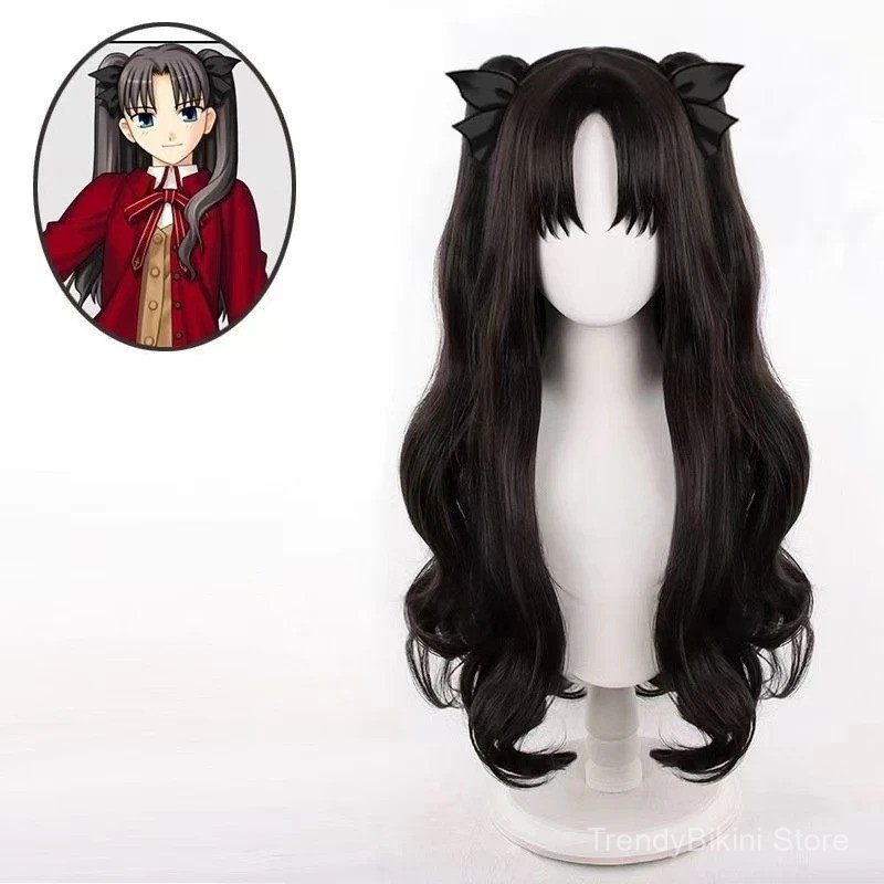 วิกผมคอสเพลย์ Tiger Clip สำหรับ Cosplay Fate Tohsaka Rin สีดำและน้ำตาล ใยสังเคราะห์ทนความร้อน พร้อมใ