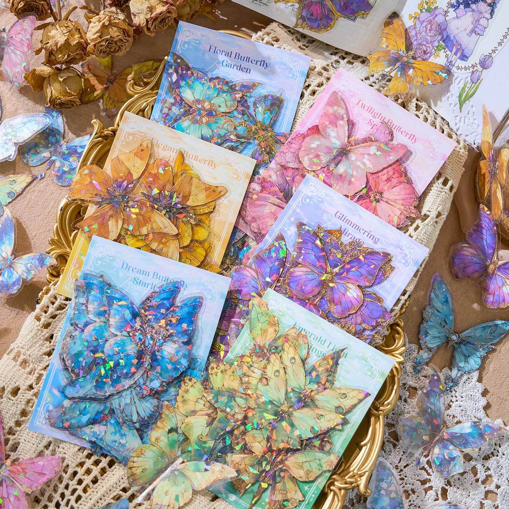 Z Zaomo Butterfly Gilding สติกเกอร์ Pack Dreamland Redemption Series High-value ผีเสื้อคู่มือ DIY สต