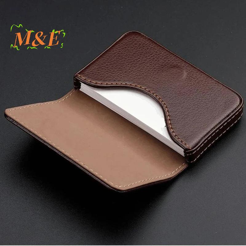 [M&E] ที่วางบัตรเครดิตหนังเย็บขนาด Visiting Business Card Case Wallet With Magnetic Shut For Men & W