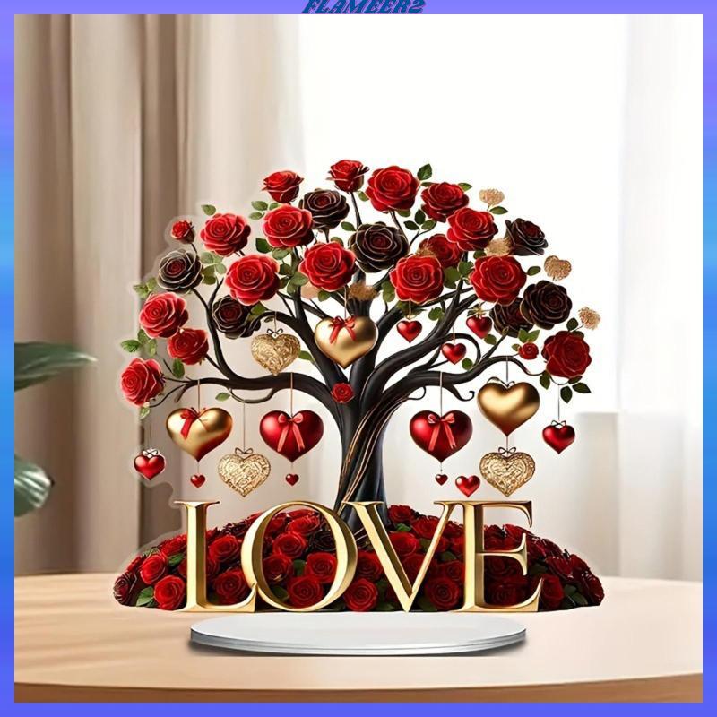 [Flameer2] Rose Tree Sculpture Bohemian Living Room Collection สําหรับวาเลนไทน์ตกแต่งตุ๊กตา Poratble