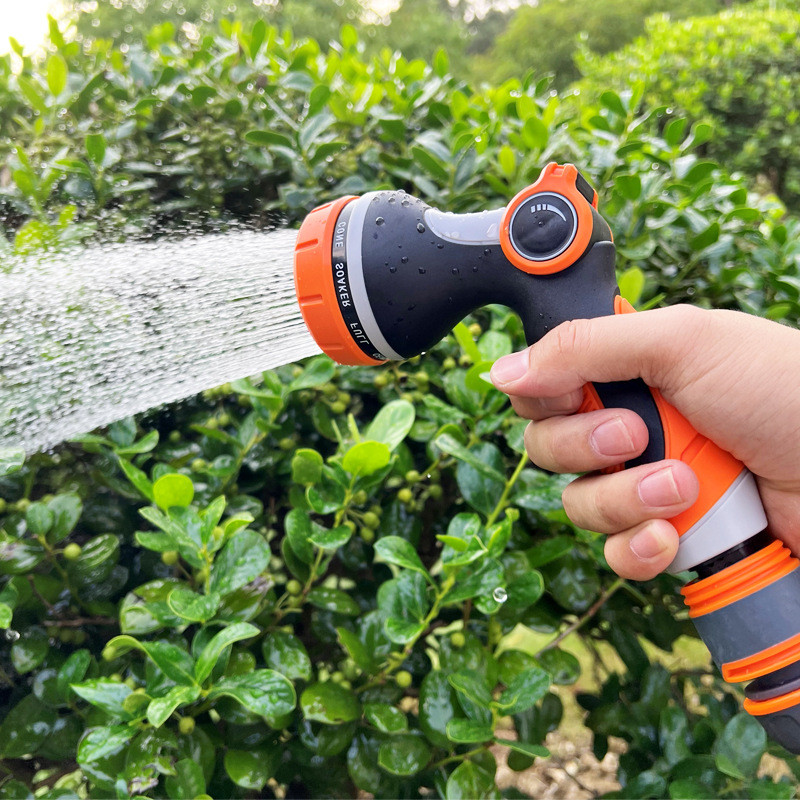 หัวฉีดพลาสติก ปืนรดน้ำในสวน ใช้งานได้ยาวนาน ปืนฉีดน้ำปรับได้ อุปกรณ์หัวฉีดเเรงดันปรับได้ 10ระดับ สินค้า