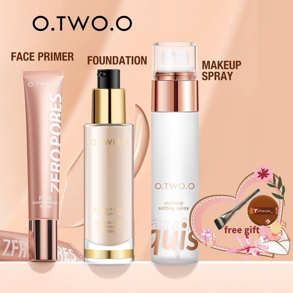 JIANGZHIB ท้องถิ่นสต็อก O.TWO.O ชุดแต่งหน้าใบหน้า Primer Foundation Liquid Foundation Invisible Pore