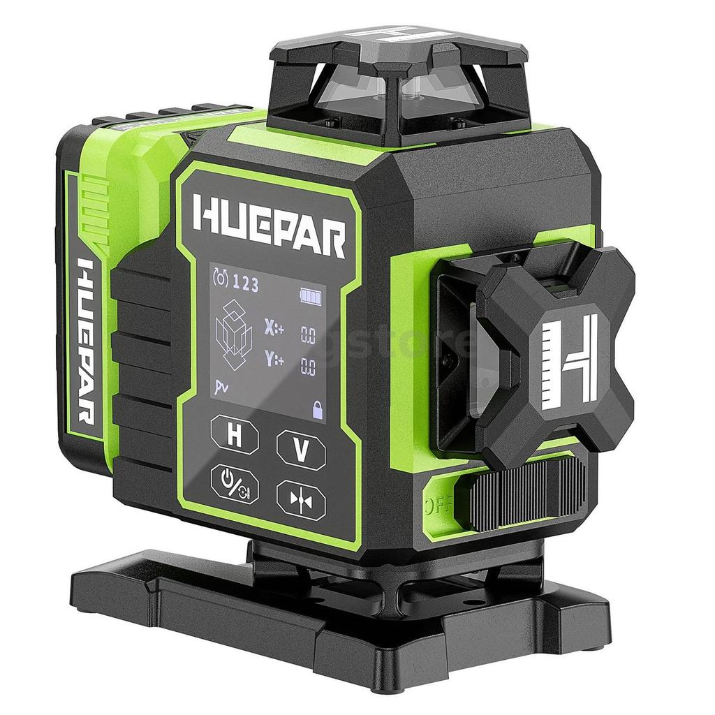 Huepar W03CG 3D W04CG 4DบลูทูธSelf Levelingเลเซอร์ระดับ4x360 Green Beamsแบตเตอรี่IP54ก่อสร้างTiling 