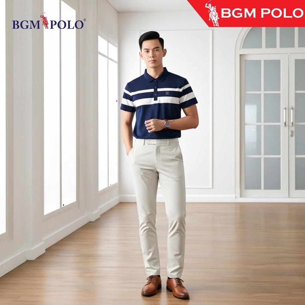เสื้อยืด BGM POLO COLLAR STRIPED 5614-BP-CS496S5614-MNCNCTW