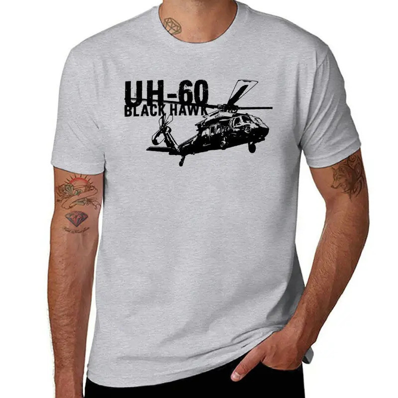 ใหม่ เสื้อยืดผู้ชาย UH-60 Black Hawk เสื้อยืดสำหรับผู้ชาย