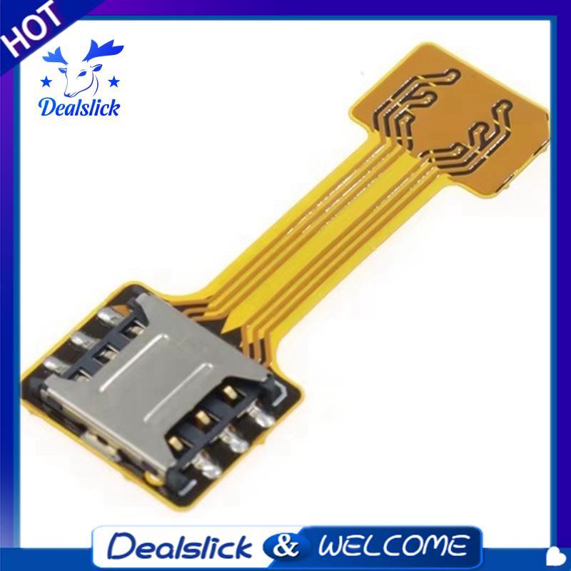 SIM Extender Card Reader Hybrid Double Dual-SIM Nano Sim 2 in 1 Extension Adapter สําหรับโทรศัพท์มือ