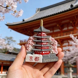 โตเกียวอาซากุสะ วัด 3D แม่เหล็กติดตู้เย็นเรซิ่นทาสี Kyoto Cu…
