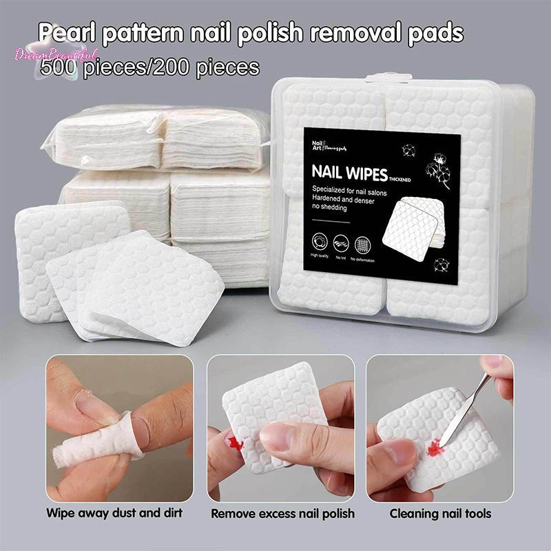 <DBFl-t> 200/500 ชิ้นเล็บผ้าฝ้าย Polish Remover เจลทําความสะอาดไฟเบอร์โดยไม่ต้องสําหรับเล็บผ้าเช็ดปาก Pedicure Lint-Free ผ้าเช็ดทําความสะอาดแผ่นกระดาษใหม่