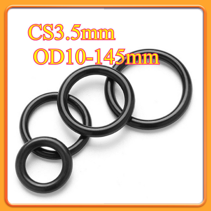 CS3.5mm แหวนซีลยาง O-ring O-ring OD10-145mm แหวนซีลน้ํามันไนไตรล์ ปะเก็นสีดํากันน้ําและทนอุณหภูมิสูง