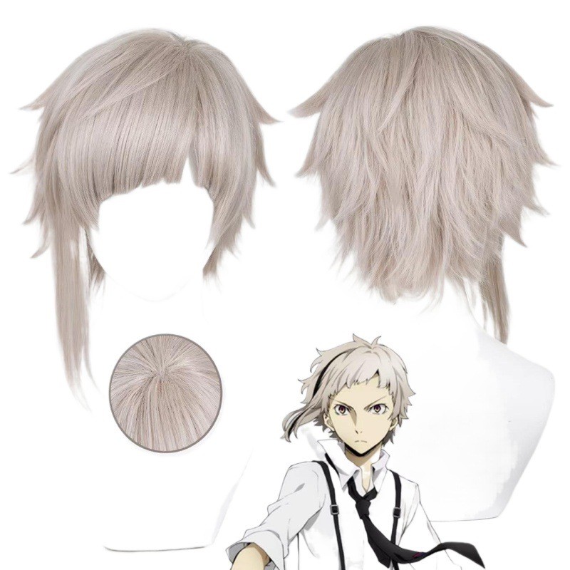 Bungou Stray Dog Atsushi Nakajima cos วิกผมเอียง Bangs Reverse Warp 2025COSPLAY