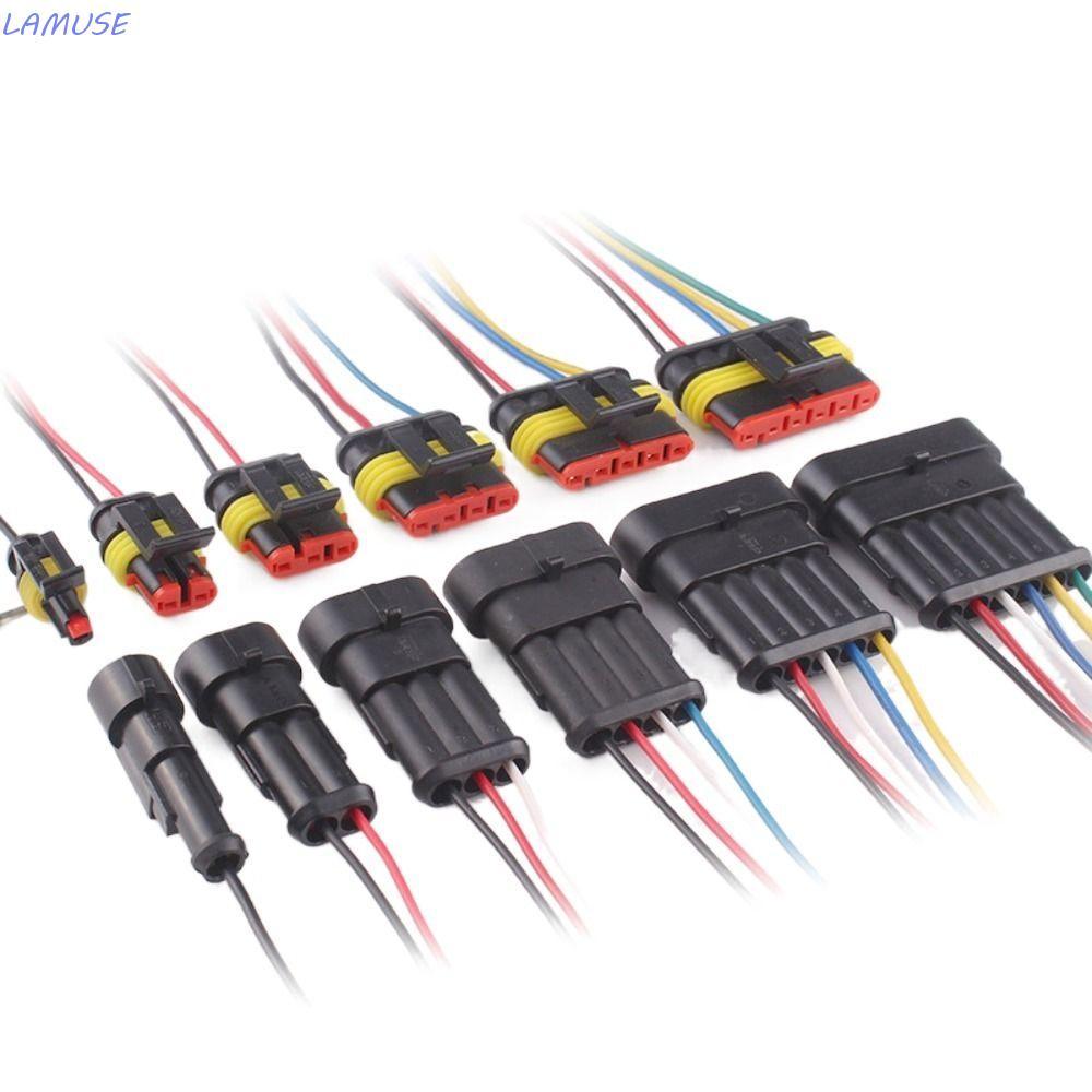 LAMUSE ปลั๊กขั้วต่อไฟฟ้า Plug-In Unit Wear-Resisting ทนทาน 1P 2P 3P 4P 5P 1 2 3 4 5 6 Way Harness ชา