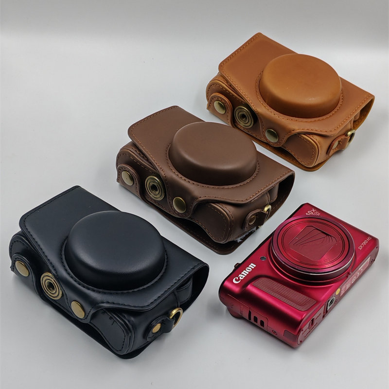 เหมาะสําหรับ Canon SX700 SX710 SX720 SX730 SX740 เคสหนังกล้องป้องกันกรณีกระเป๋า Lanyard