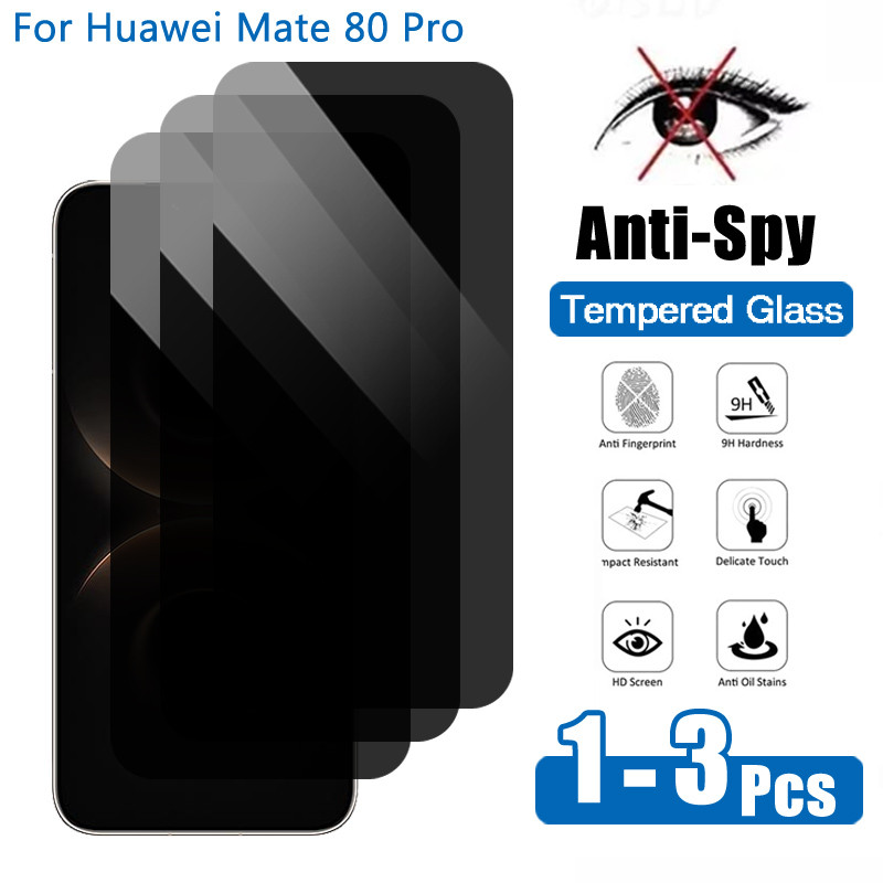 1-3 ชิ้นความเป็นส่วนตัวกระจกนิรภัยสําหรับ Huawei Mate 80 Pro 80 Pro Max 60 Pro Plus 40e Pro 80 70 60