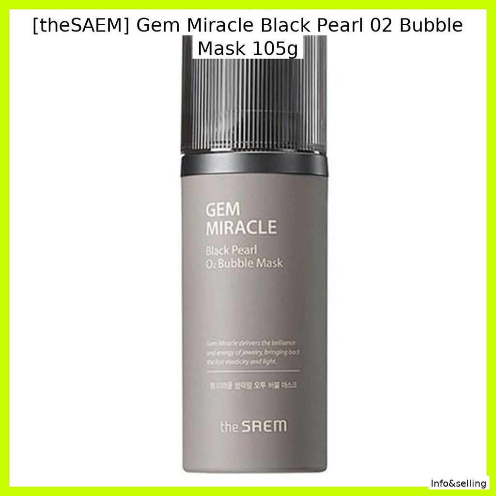 [theAE] Gem Miracle Black Pearl 02 Bubble Mask 105g /ทําความสะอาดลึก / ของแท้ 100% โดย Info&selli