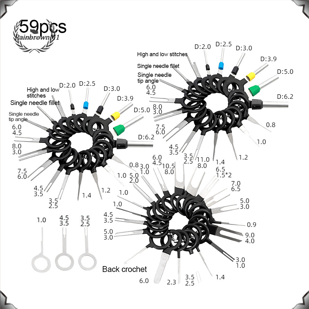[Rm] 36/41/59/60 ชิ้นเครื่องมือกําจัดขั้วรถยนต์สายไฟ Crimp Connector Extractor Pin