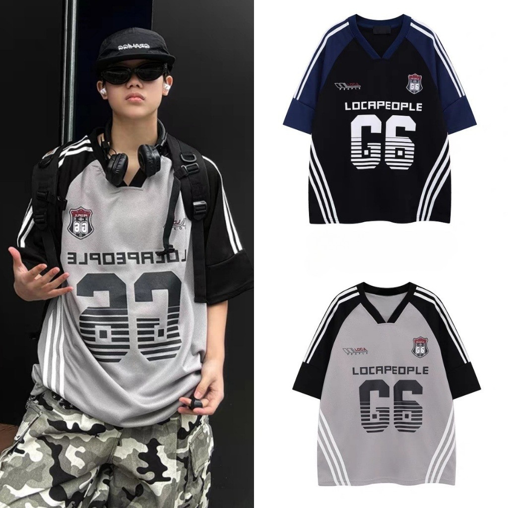 Chaistyle เสื้อยืดแขนสั้น พิมพ์ลาย เสื้อเจอร์ซีย์แขนสั้น สไตล์สปอร์ต ชุดคู่รัก