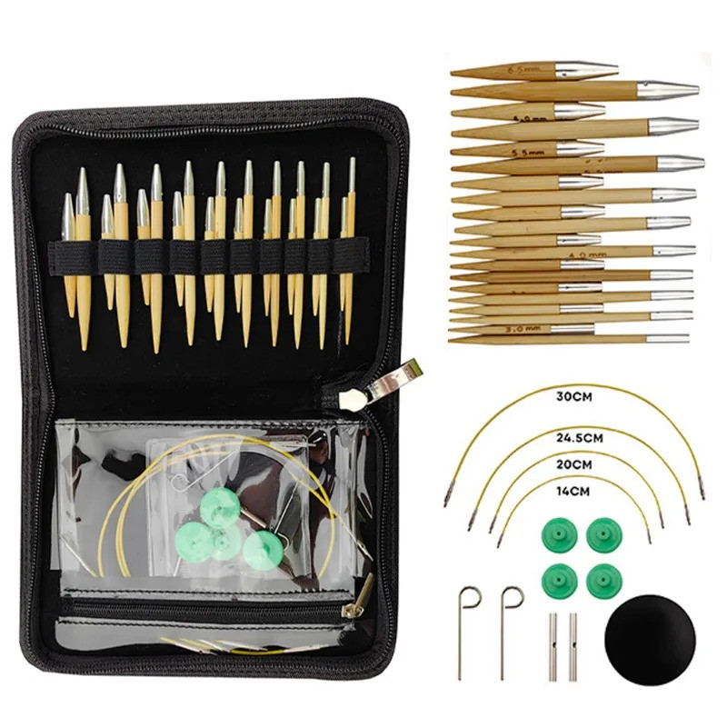 Bamboo Sweater Needles Knitting Tool Circular Interchangeable Removable Crochet Needle Hooks Needle 